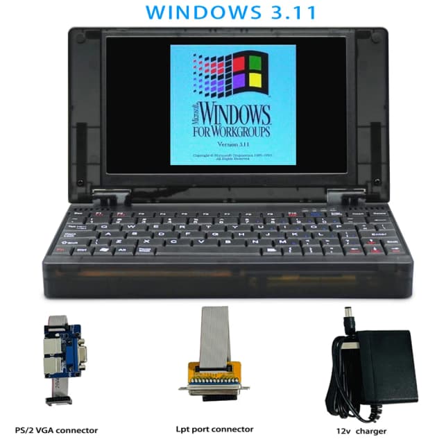 Pocket 386 windows3.11/95 sistema retro ordenador portátil OPL3 tarjeta de sonido VGA IPS pantalla ratón integrado