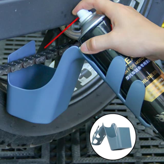 Herramienta de Almacenamiento de Aceite para Cadena de Motocicleta, Herramienta Antisalpicaduras de Aceite para Cadena de Amplio Uso, Caja de Herramientas para Limpieza de Cadena a Prueba de Salpicaduras