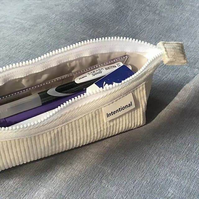 Estuche de lápices de pana creativo, bolsa de aseo con cremallera de gran capacidad, estilo INS, regalo para estudiantes
