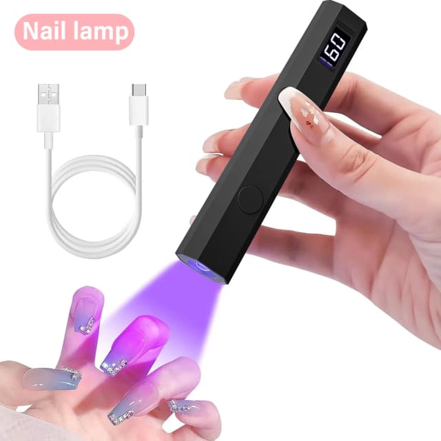 YIKOOLIN Luz UV para Uñas de Gel Mini Lámpara UV para Uñas Luz LED Profesional para Curar Esmalte de Gel 2 Modos de Temporización para Salón de Hogar DIY