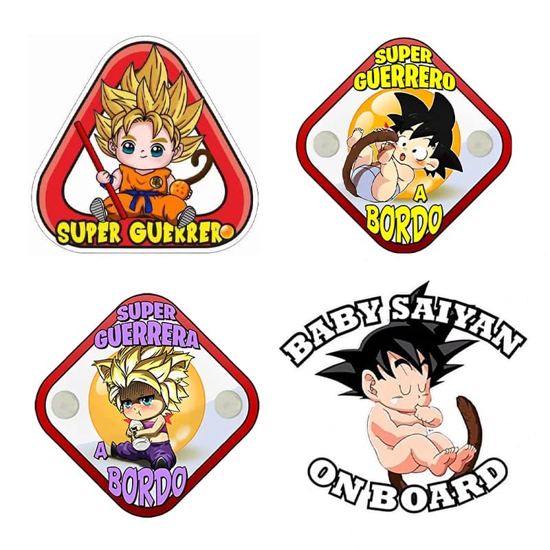 Bebé a bordo imita Super Warrior Board pegatina de coche Dragon Ball Anime pegatinas protector solar impermeable