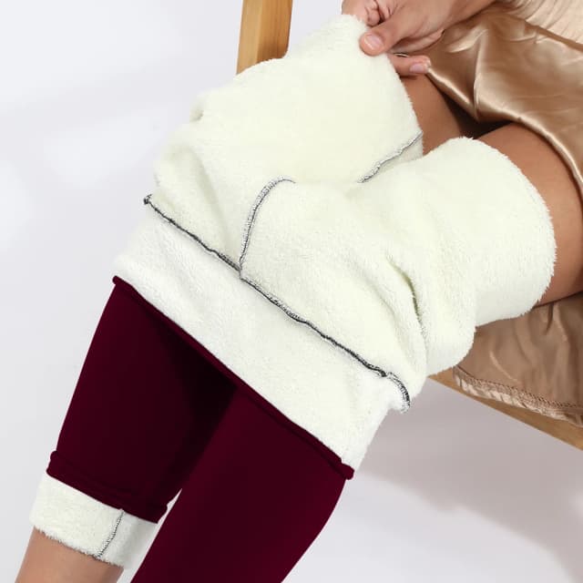 Leggins de terciopelo de invierno para mujer, pantalones gruesos de Color sólido, mallas clásicas informales de terciopelo cálido de cintura alta de Color sólido para exteriores