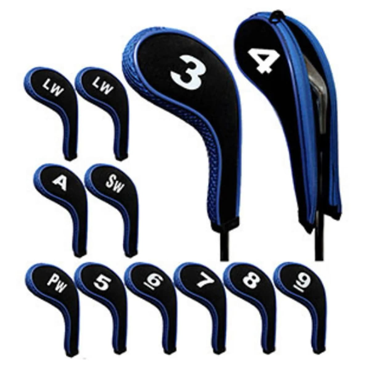 Cubiertas de hierro para la cabeza del Club de Golf, cubiertas de hierro con cremallera para todos los palos y conductores de Fairway