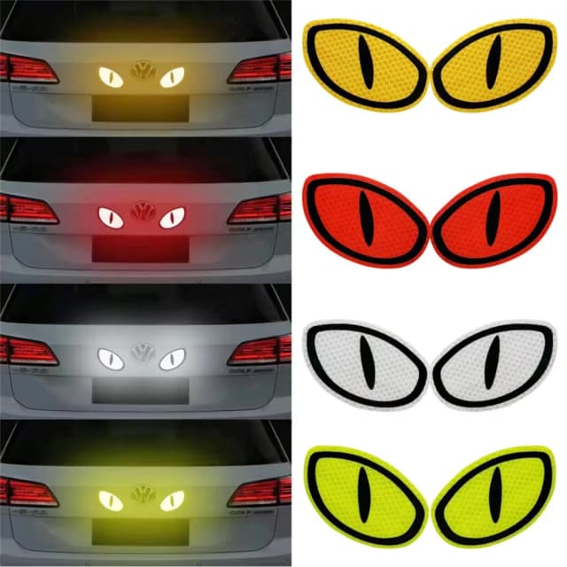 Pegatina reflectora de coche, calcomanía de seguridad de conducción nocturna para coche, camión, motocicleta, remolque, ojo de gato, cinta de advertencia de seguridad reflectante