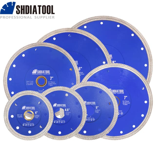SHDIATOOL 1/2/5 Uds diámetro 75-350mm disco de corte de diamante X malla Turbo hoja de sierra corte azulejo cerámico porcelana mármol granito piedra