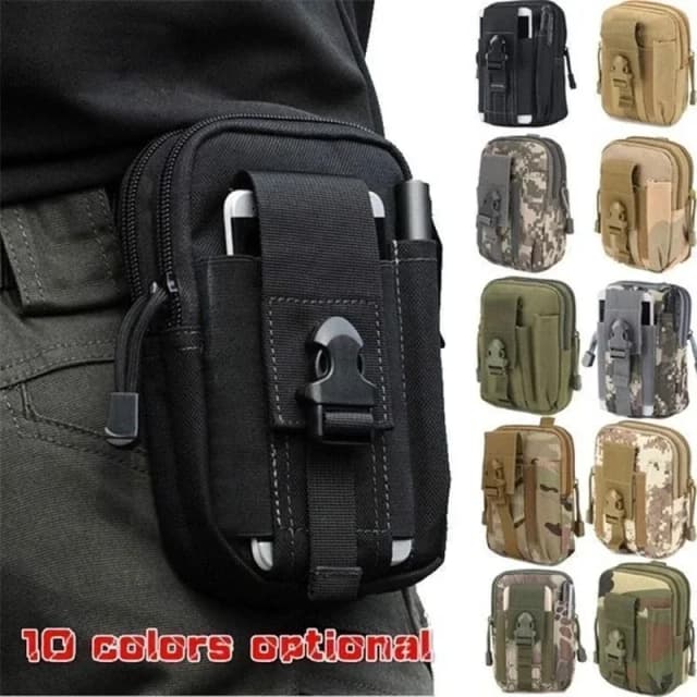 Funda para teléfono móvil, riñonera impermeable de nailon multifunción informal para hombre, riñonera pequeña para hombre