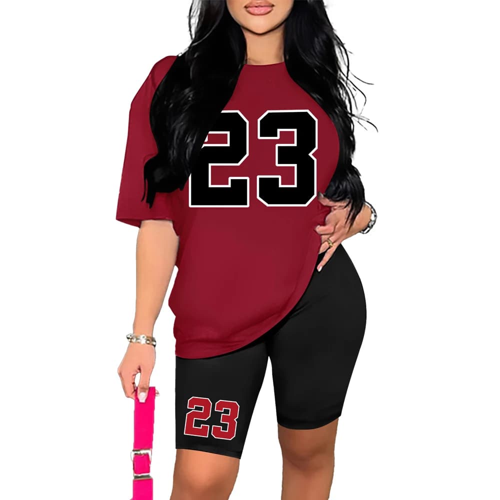 Conjunto de pantalones cortos informales para mujer, camisa deportiva de verano, conjunto de 2 piezas, ropa de calle, ropa de verano