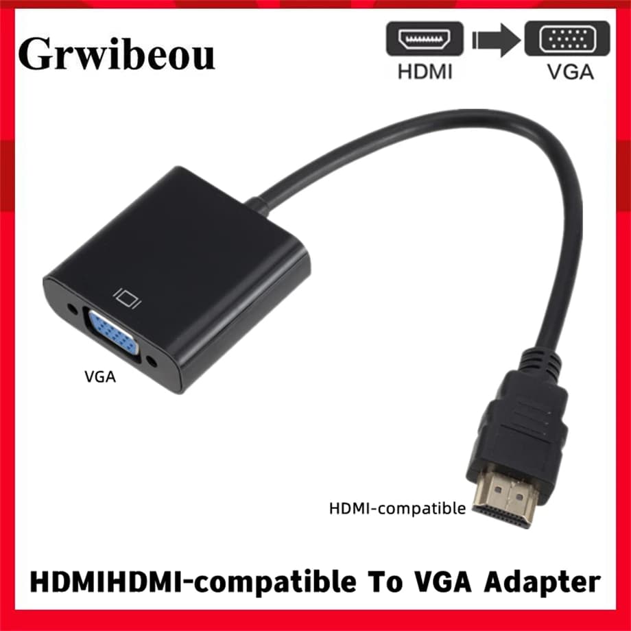 Adaptador convertidor HDMI a VGA de 1080P, Cable HDMI macho a VGA hembra, convertidor analógico Digital para tableta, portátil, PC y TV