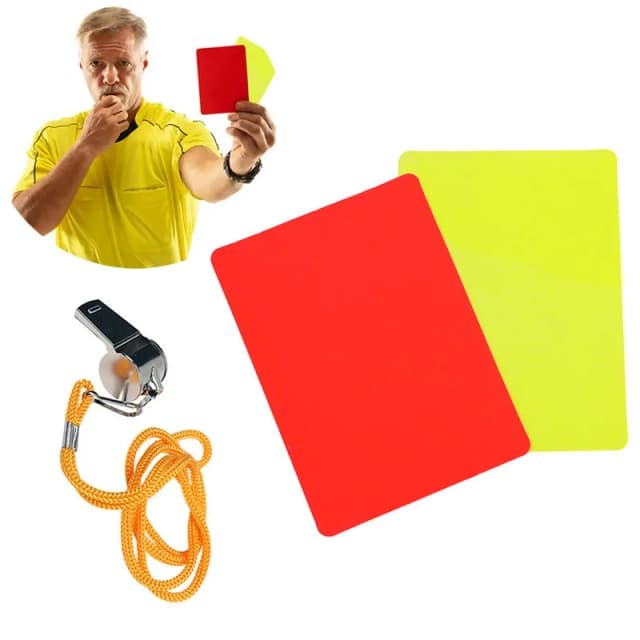 Silbato de árbitro de fútbol, herramientas de tarjeta roja y amarilla, Kit de árbitro de partido de balón de fútbol profesional, equipo de supervivencia al aire libre