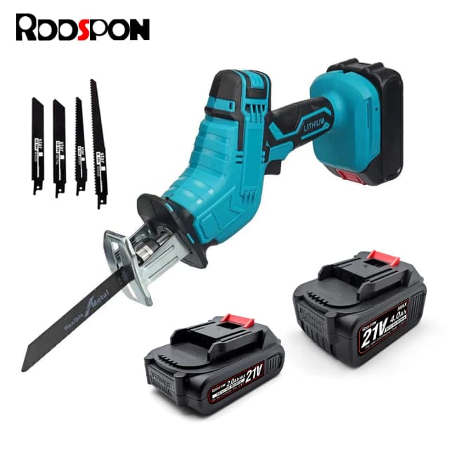 Sierra alternativa eléctrica inalámbrica para corte de tubos de PVC, Metal y madera, herramientas eléctricas portátiles con 4 cuchillas para batería Makita de 18V