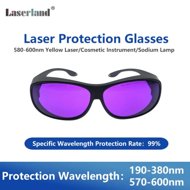 Lámpara de luz láser amarilla UV, lámpara de sodio soplado de vidrio 190nm-380nm 570nm-600nm, gafas de protección de seguridad