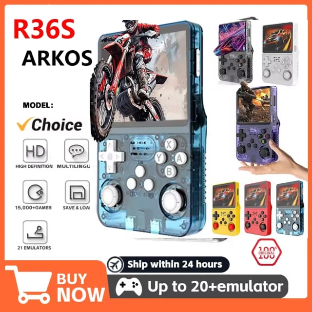 Consola de videojuegos portátil Retro R36S, sistema Linux, IPS de 3,5 pulgadas, múltiples colores disponibles, reproductor portátil con pantalla, juegos de 64GB