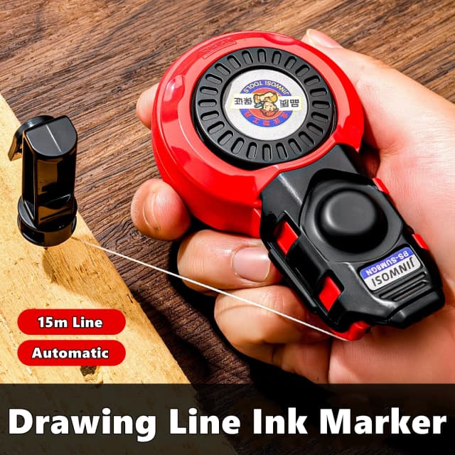 Herramientas de medición de construcción, marcador de tinta Manual de carpintero automático de plástico, conducto, línea de tiza para carpintería, marcadores de tinta de carpintero