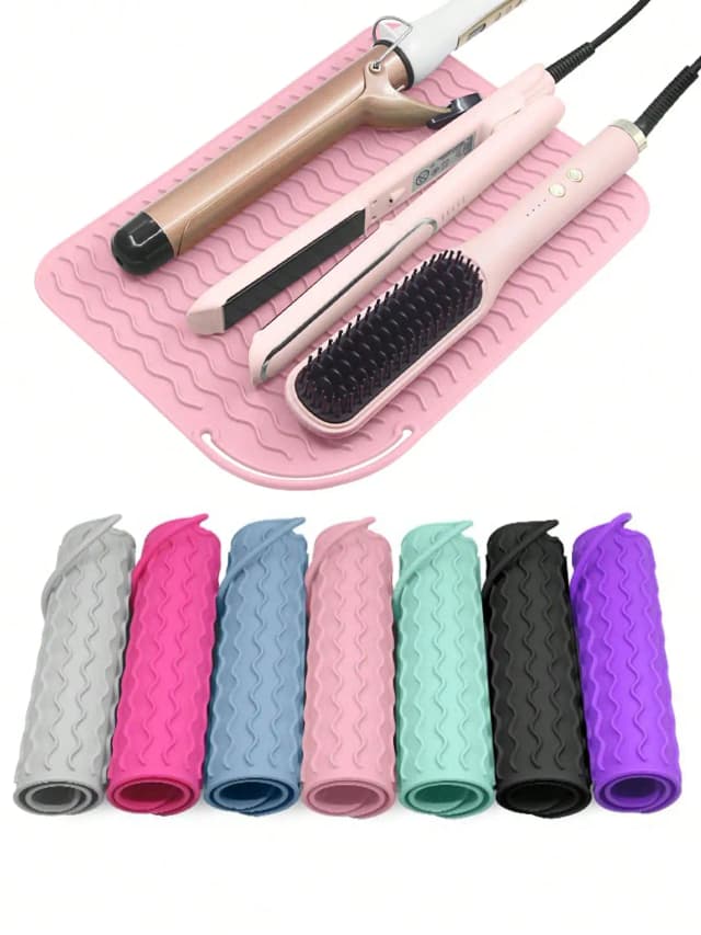 Nueva estera resistente al calor de silicona de talla grande, herramientas calientes portátiles de viaje, cubierta de almohadilla para rizador, plancha de pelo plana