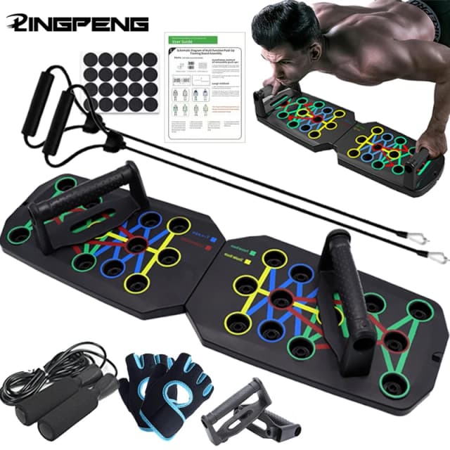 Juego de tablero de realce, barra de realce multifuncional portátil, equipo de Fitness plegable para pecho, Abdomen, brazos/entrenamiento de espalda
