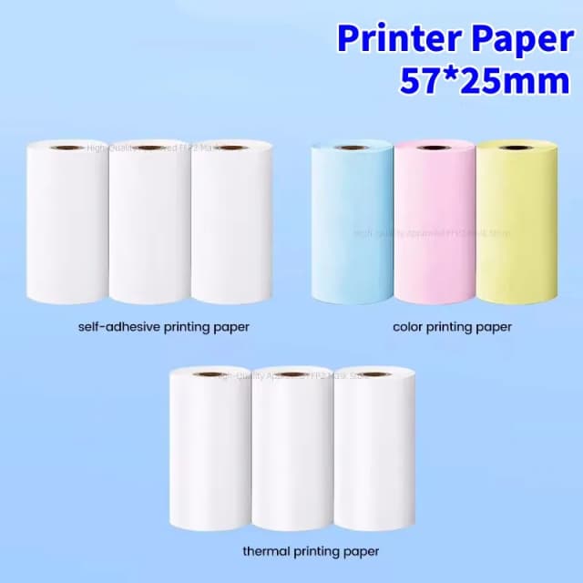 Etiquetas adhesivas de papel térmico de 57x25mm, rollos de papel autoadhesivos de Color HD para Mini impresora, impresión instantánea, papel fotográfico para cámara de niños