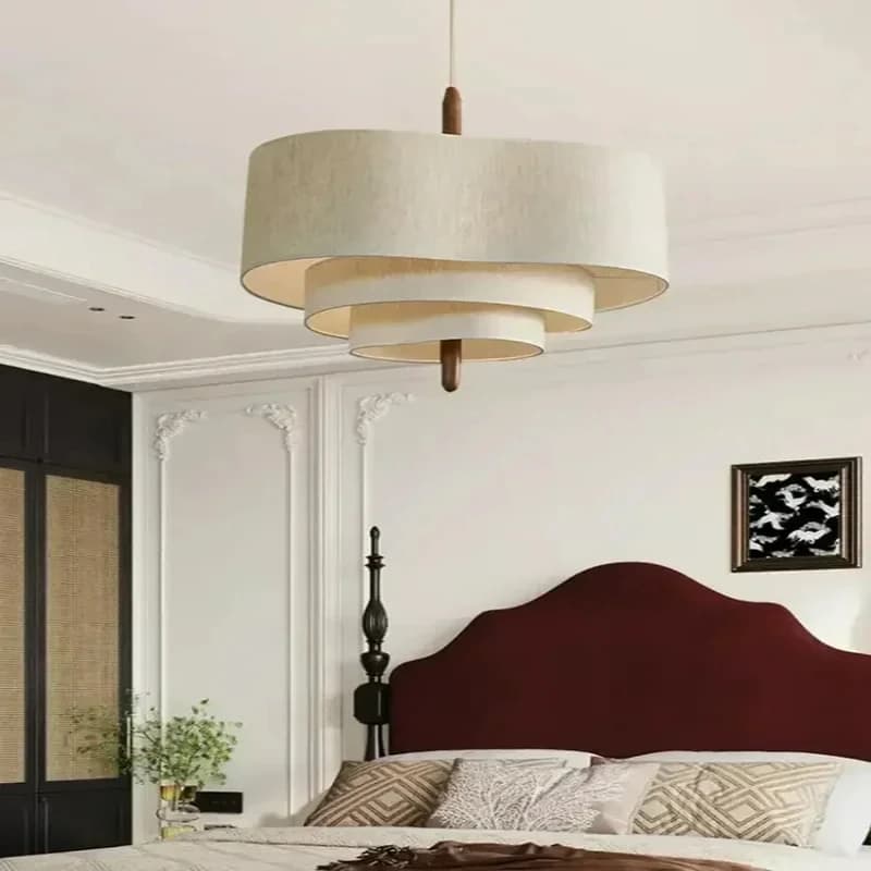 Lámpara de techo de tela japonesa Wabi Sabi para sala de estar, isla, dormitorio, luz colgante LED, accesorio de iluminación moderno para decoración del hogar