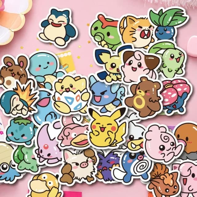 Pegatinas de Pokémon de Anime Kawaii para niños, calcomanías de Pikachu DIY para ordenador portátil, equipaje, monopatín, teléfono, juguete de dibujos animados, regalo, 50 piezas