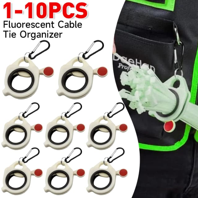 Organizador de amarre de cables fluorescente, herramienta de almacenamiento portátil, organizador de amarre de cables eléctricos, 10-1 Uds.