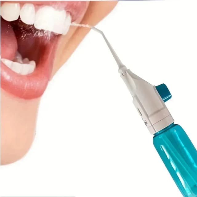 Irrigador Bucal Portátil de Alta Presión, Limpiador Dental Manual Tipo Palillo de Dientes, Limpieza Profunda de Encías y Dientes