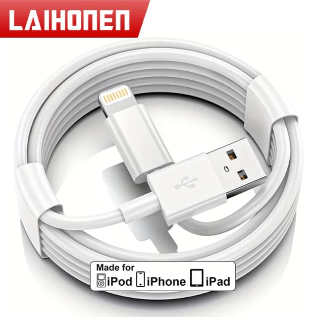 3 uds 1 pieza para iPhone cable cargador cable de datos relámpago original certificado MFi USB A cable de carga adecuado para iPhone 13 12 1