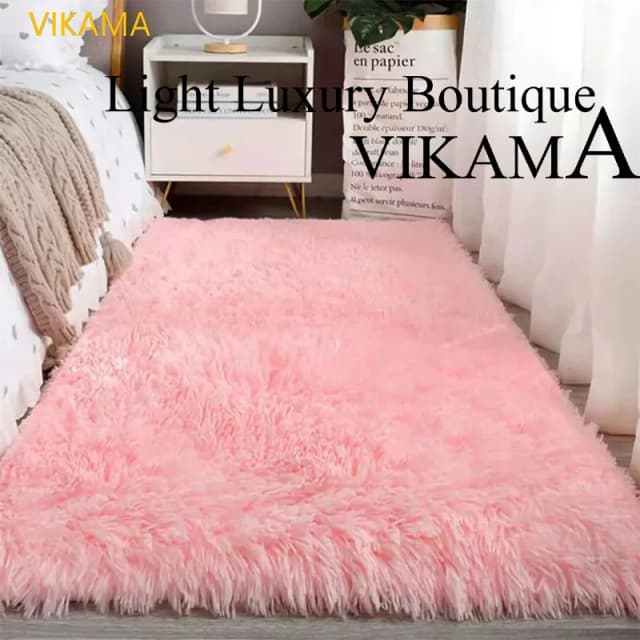 VIKAMA-alfombra suave de lana de seda para sala de estar, dormitorio, mesita de noche, sofá, ligera, de lujo, antideslizante, resistente a la suciedad, lavable