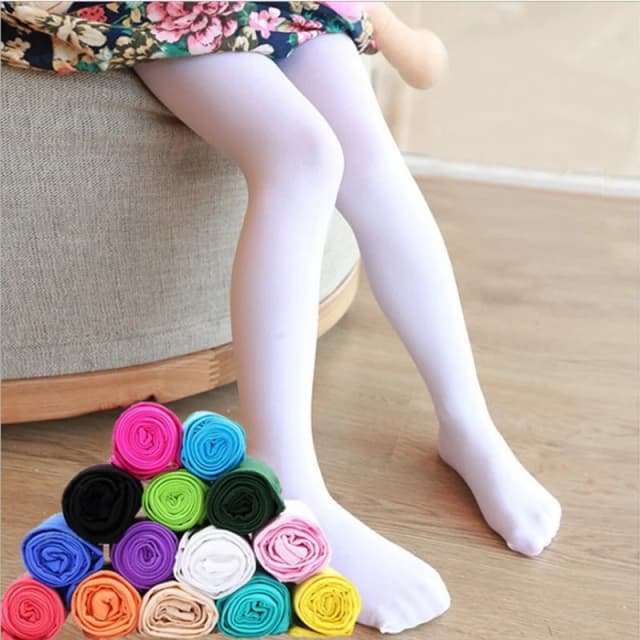 Verano primavera Color caramelo pantimedias para niños medias de baile de Ballet para niñas medias de terciopelo Blanco sólido pantimedias