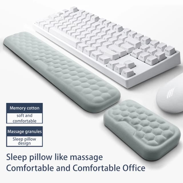 Reposamuñecas para teclado y ratón, ergonómico, para escribir en la oficina, protege el estrés, alfombrilla para ratón de espuma viscoelástica, alfombrilla para ratón para ordenador portátil