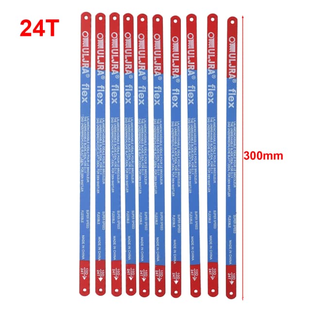 10 unids/set 14T/18T/24T hoja de sierra para metales 300mm M35 hojas de sierra manual de acero bimetálica para herramienta manual de corte de madera y carne