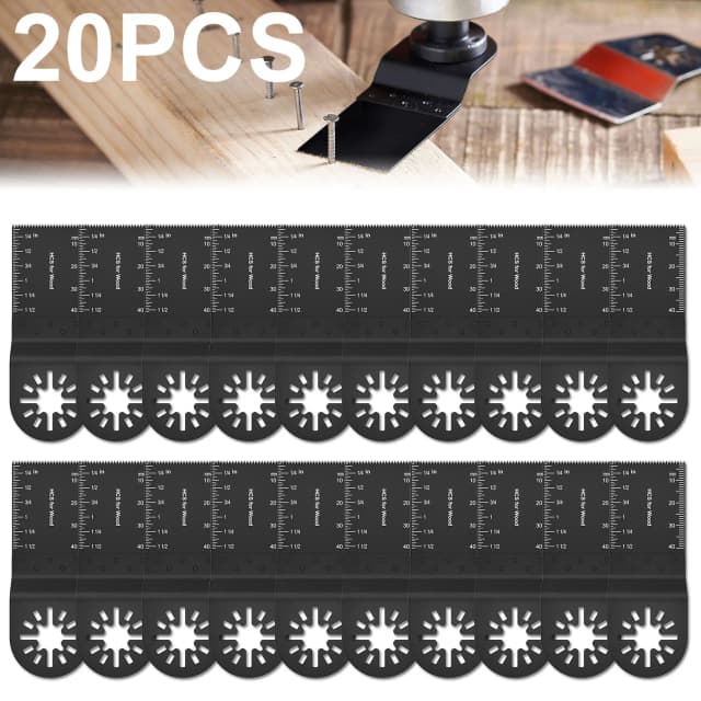 20 piezas hojas multiherramienta hoja de sierra oscilante hoja de sierra multifunción renovador hoja de corte múltiple para madera plástico Metal Cutti