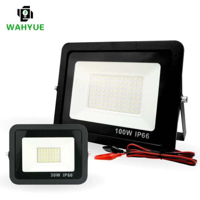 20W 30W 50W 100W DC12V Luz de inundación Led Reflector para exteriores IP66 Reflector de luz impermeable Luces Led portátiles de 12 voltios