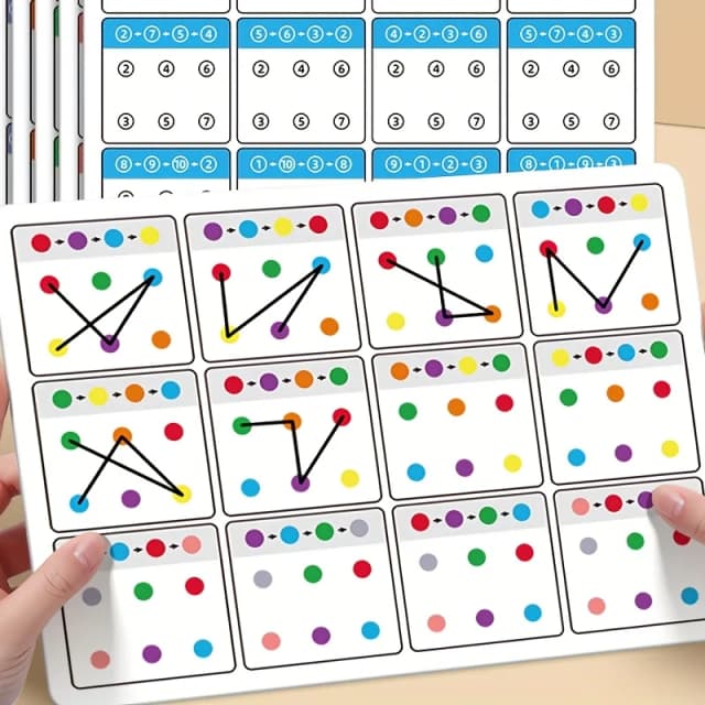 Tarjeta de entrenamiento de atención y enfoque de seguimiento visual, reconocimiento de color y números, mejora de memoria ideal, regalo perfecto para niños