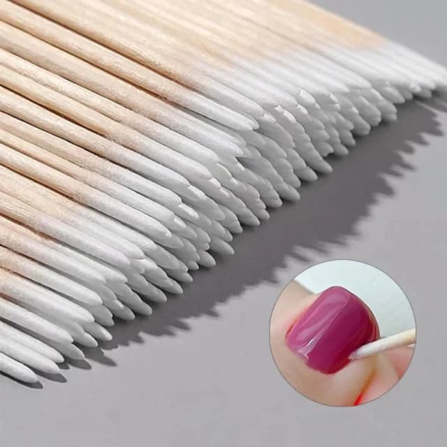 100/300/500 uñas punta de madera bastoncillos de algodón desechables Corrector Ultra-Detal removedor de esmalte de uñas palos limpios herramientas de manicura