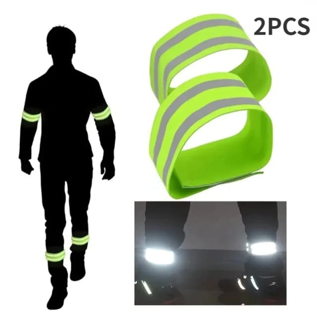 Correas reflectantes para caminar por la noche, cinta reflectora de seguridad para correr, ciclismo, muñeca, brazo, tobillo, pierna, alta visibilidad