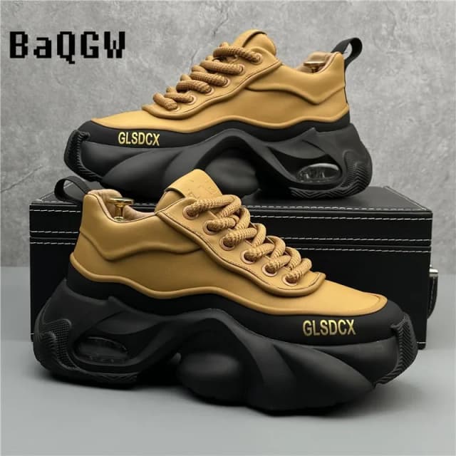 Zapatillas de deporte de plataforma gruesa para hombre, zapatos de estilo de diseñador, cómodos, informales, a la moda, para Otoño e Invierno