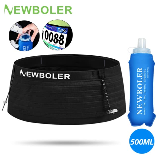NEWBOLER-riñonera deportiva elástica para correr, cinturón con número de carrera, triatlón, carrera de maratón, ciclismo, montañismo, riñonera para teléfono