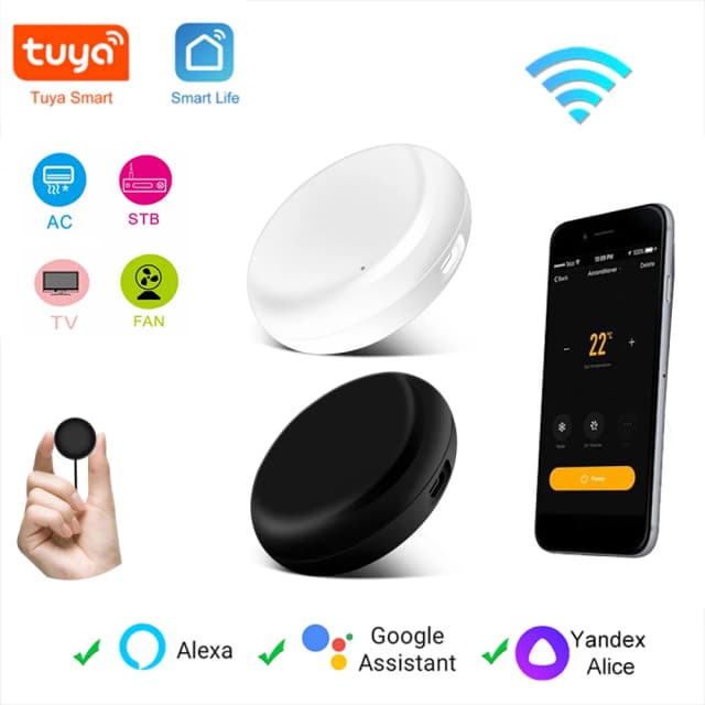Wifi inteligente Universal IR Control remoto DIY Control remoto por infrarrojos para TV aire acondicionado a través de Alexa Google Home Tuya Smart Life