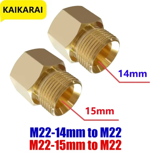 Acoplador de lavadora a presión M22 15mm rosca hembra a M22 14mm macho ajuste rápido para conexión de pistola lavadora boquilla de manguera lavado de coches