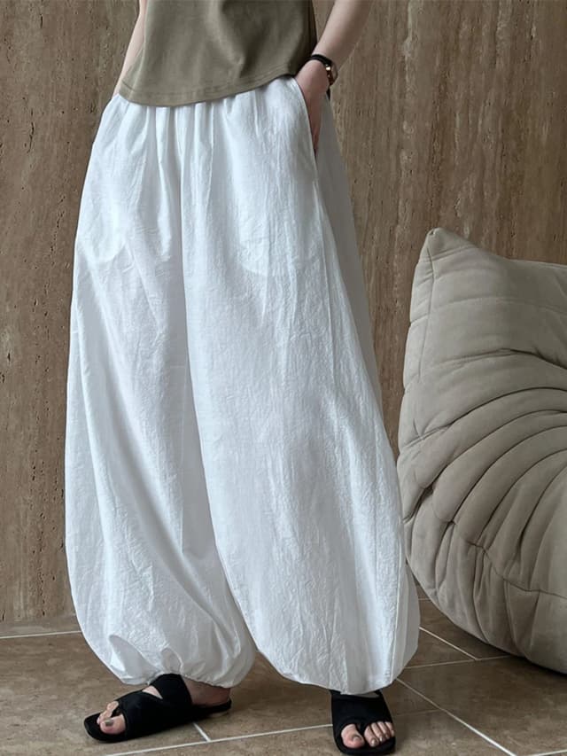 Bloomers de gran tamaño 2025 nuevo verano elegante moda mujer pantalones tipo farol Casual suelto transpirable algodón pantalones de pierna ancha