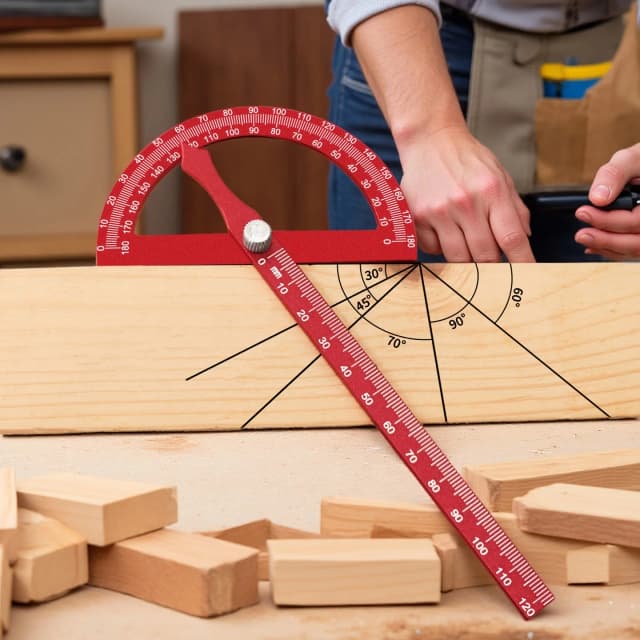 Kit combinado de regla de medición multiángulo o 180 °   Transportador ajustable para proyectos de bricolaje de carpintería Ingeniería y dibujo técnico