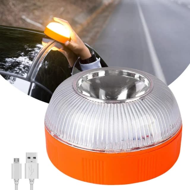 Luz de baliza de emergencia para coche, luz de advertencia intermitente estroboscópica automática de inducción magnética recargable por USB, lámpara de señal de seguridad Flash