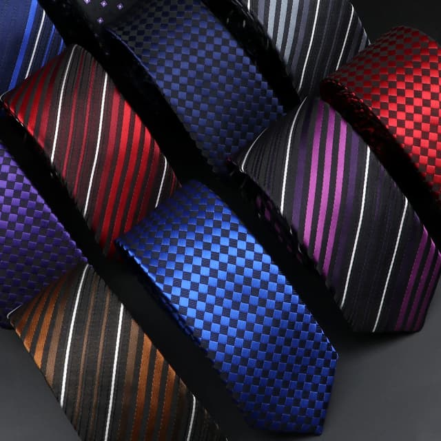 Corbata clásica ajustada a rayas para hombre, corbatas rojas y azules marinas, corbata de puntos a cuadros lisa tejida Jacquard, ropa diaria, corbata, regalo de fiesta de boda
