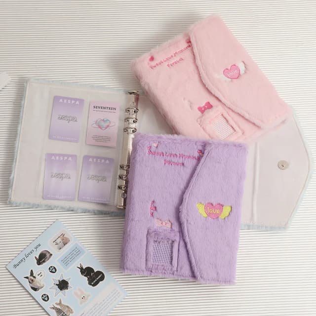 Carpeta de tarjetas de fotos de felpa, tarjetas de ídolo, libro de colección, máquina de encuadernación de libros Kpop, soporte para sesión fotográfica A5, suministros de tarjetas para álbum de fotos