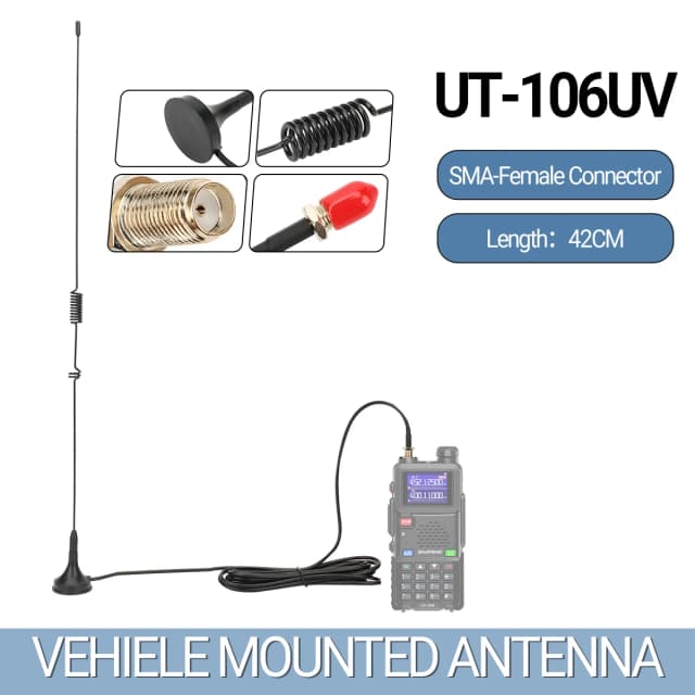 UT-106UV antena magnética de coche SMA-hembra antena de doble banda para BAOFENG UV-5R Mini BF-888S UV-21 PRO V2 Quansheng UV-K5 UV-K6