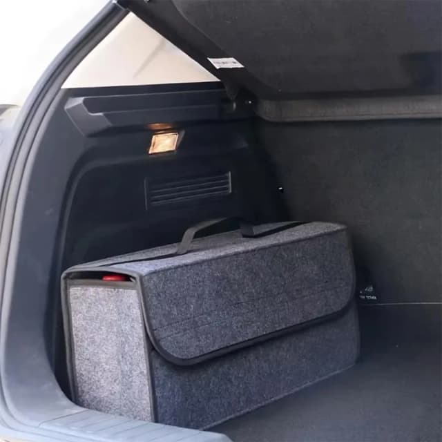 Caja de almacenamiento de fieltro para coche, color gris oscuro, bolsa de almacenamiento para coche, caja de almacenamiento de fieltro suave agrandada y gruesa, 1 ud.