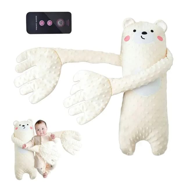 Juguete eléctrico para dormir de bebé con Control remoto, muñecos relajantes de felpa con forma de oso de dibujos animados, ayuda para dormir para bebé, almohada chupete cómoda