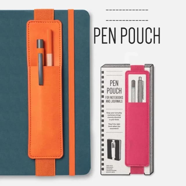 Bolsa de cuero Pu para bolígrafos con hebilla elástica, estuche de bolígrafo escolar a la moda para reuniones de oficina, fácil de llevar, papelería para estudiantes