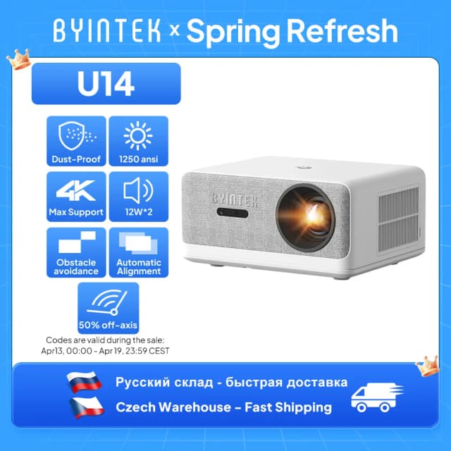BYINTEK LOVE U14 Full HD 1080P proyector 4K inteligente Bluetooth WiFi 6 compatible 1250ANSI enfoque automático proyectores de cine en casa