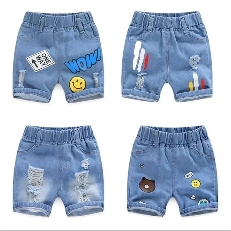 Pantalones cortos vaqueros para niños, ropa para niños, pantalones de cinco puntos para bebés, pantalones cortos de verano 2023